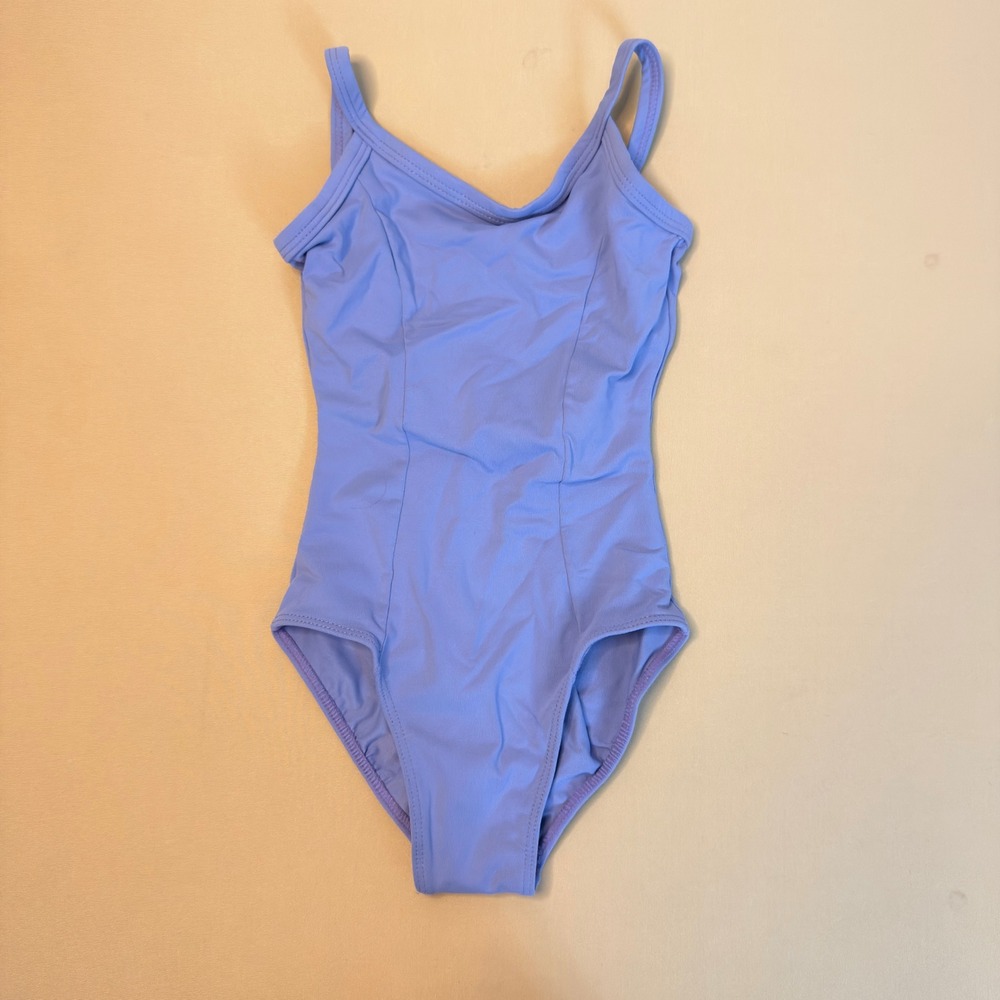 So Danca Girls Periwinkle Blue Camisole Dance Leotard Size 6x-7 V-Back Princess